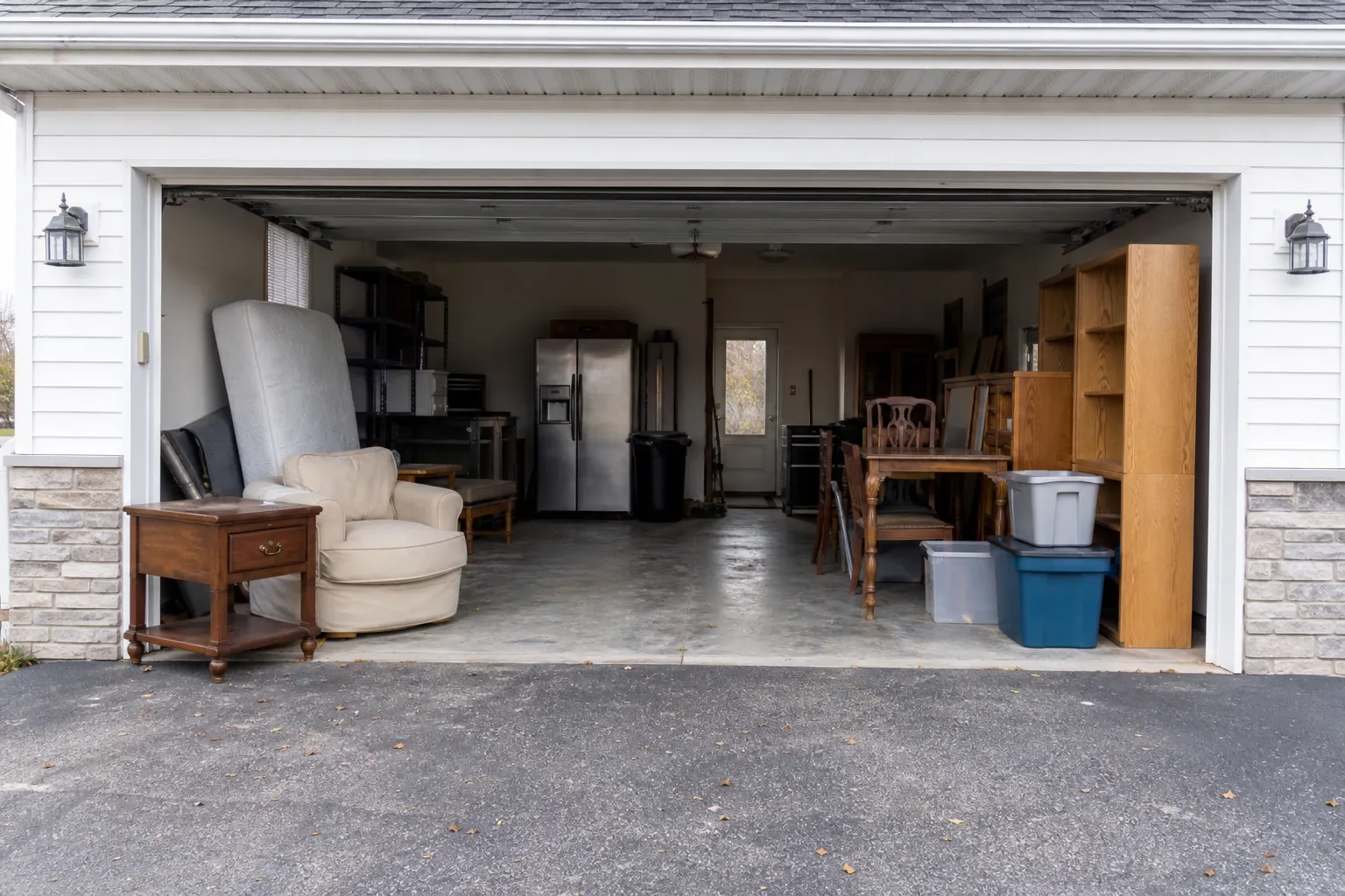 Junk Removal Warrenton Residential garage cleanout scene representing junk removal in Warrenton, Missouri